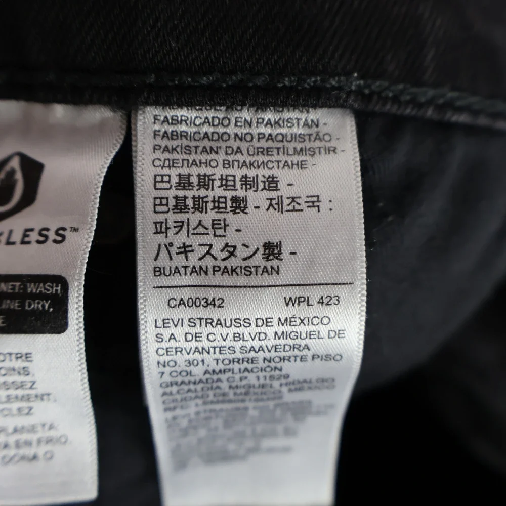 Levis‎ Premium 511 Slim Fit Jeans 36x32 Black Denim Stretch Casual Mens Pants